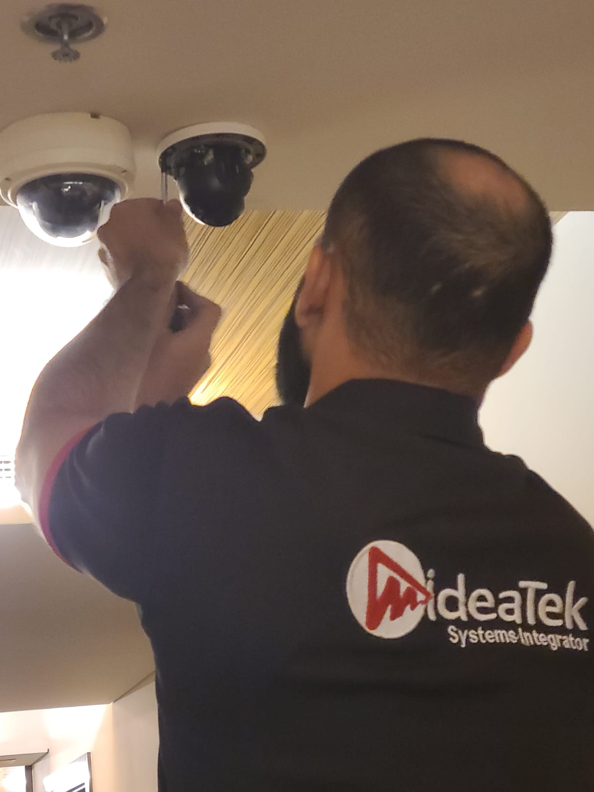Dome camera installation villa Dubai